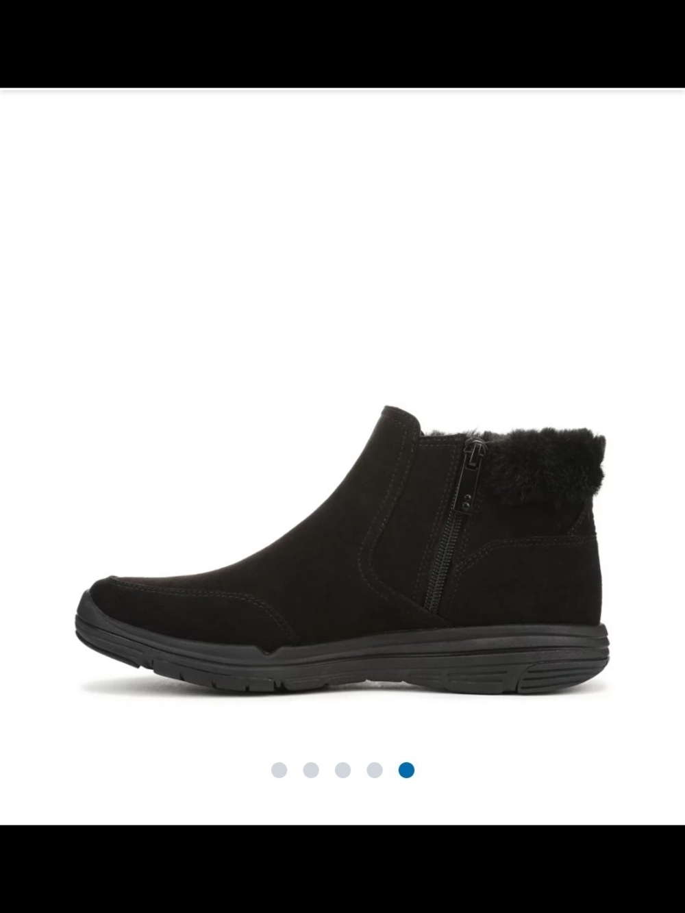 Ryka Black Faux Fur Collar Slip-On Ankle Booties - Picture 5 of 13